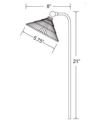Encore BL-15-LED Path Light Articulating Shade w/ 3 Watt T4 LED - Brass