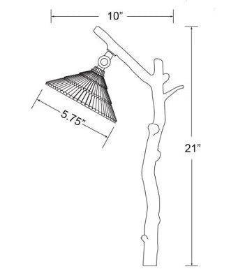 Encore BL-15-TREE-LED Path Light Articulating Shade & Tree Post w/ 3 Watt T4 LED - Brass