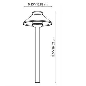 Fx Luminaire DLLED20W12RCU Path Light w/ 1.6W 2700K LED - Copper