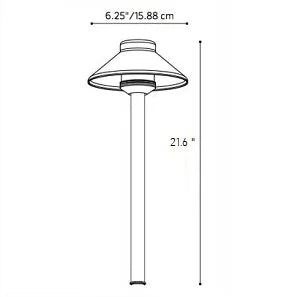 Fx Luminaire DLLED20W18RCU Path Light w/ 1.6W 2700K LED - Copper