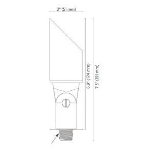 Fx Luminaire FRZDCLSAB Bronze LED Up Light w/ integrated LED - Shrouded