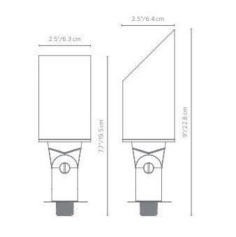 Fx Luminaire LRLED20WFLCU LED Up Light w/ 4W LED - Copper