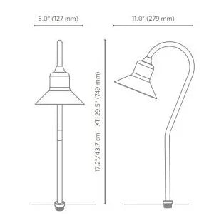 Fx Luminaire TDZD6LEDBZ Landscape Path Light w/ 2W 2700K LED - Bronze