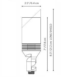 Fx Luminaire VS9LEDLSBS Up Light w/ 11.2 Watt 2700K LED - Long Shroud