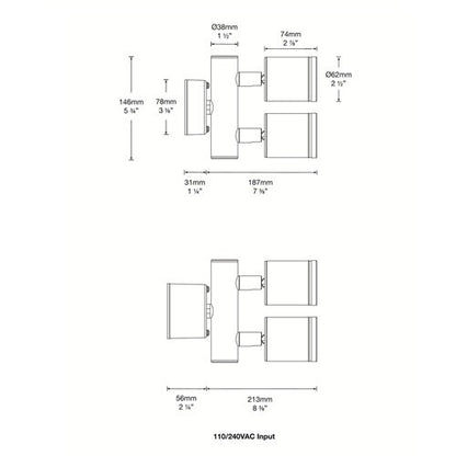 Hunza TWS/L -D7-COP-HCL Twin Wall Spot Light - Copper