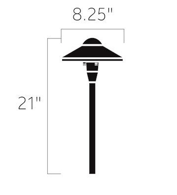 Kichler 15810BKT30R 8" Dome Path Light w/ 4W LED 3000K - Black