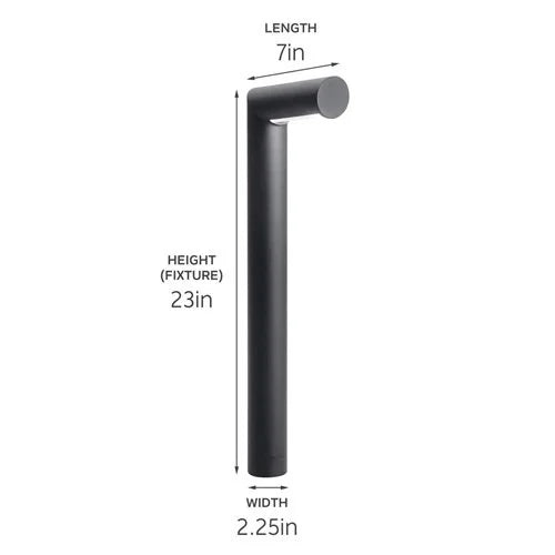 Kichler 15845bkt Tube Path Light w/ 1w 2700K LED - Black