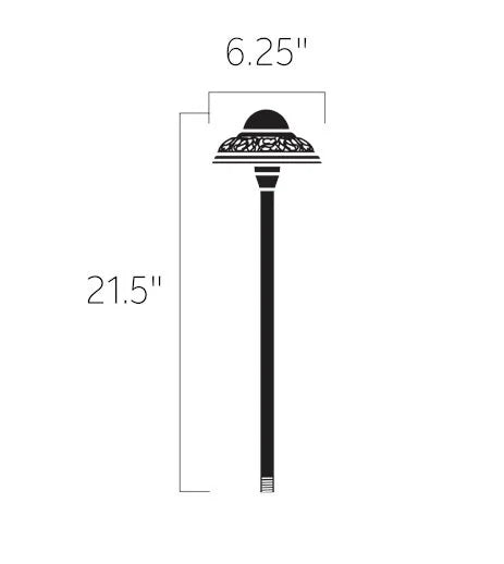 Kichler 15857AZT27R Pierced Dome Path Light w/ 4.3W LED 2700K - Bronze