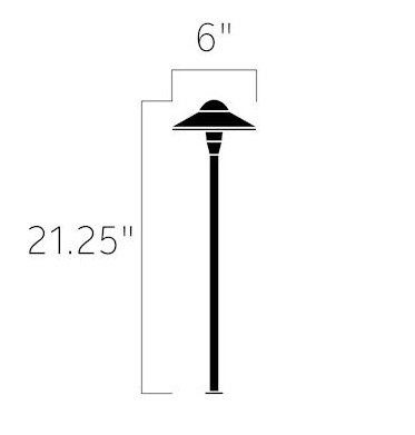 Kichler 15870BKT27R 6" Dome Path Light w/ LED 2700K - Black
