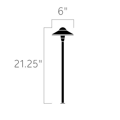 Kichler 15870BKT30R 6" Dome Path Light w/ LED 3000K - Black