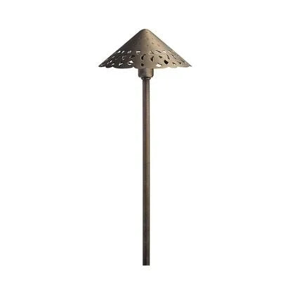 Kichler 15871CBR30 Hammered Roof Path Light w/ 2W LED 3000K - Brass