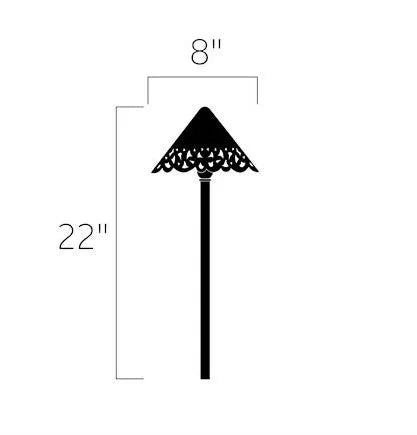 Kichler 15871CBR30 Hammered Roof Path Light w/ 2W LED 3000K - Brass
