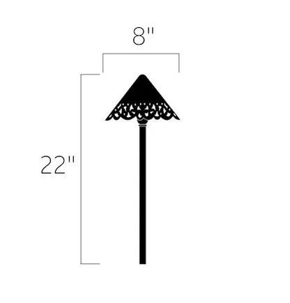 Kichler 15871CBR30 Hammered Roof Path Light w/ 2W LED 3000K - Brass