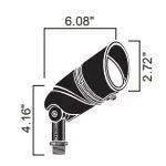 Kichler 16018BKT27 Flood Light 15 Deg w/ Integrated LED 2700K - Black