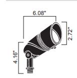 Kichler 16020AZT27 Adjustable Lumen Medium Flood Light 60 Degree Flood 2700K - Bronze
