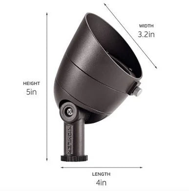 Kichler 16154CBR27 LED Flood Light w/ 3.5w 27K LED - Brass
