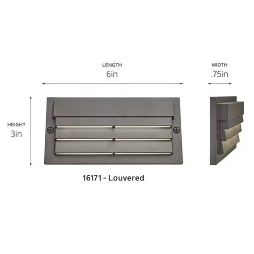 Kichler 16171BKT Louvered Surface Mount Step Light w/ Integrated LED - Black