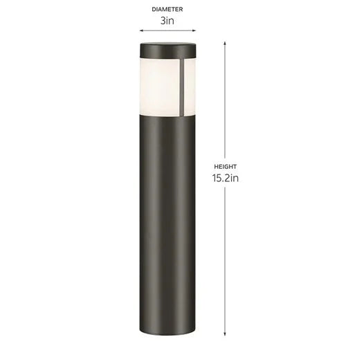 Kichler 16264AZT Round Short Bollard Light w/ Integrated LED - Bronze