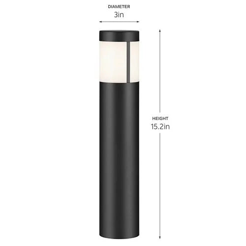 Kichler 16264BKT Round Short Bollard Light w/ Integrated LED - Black