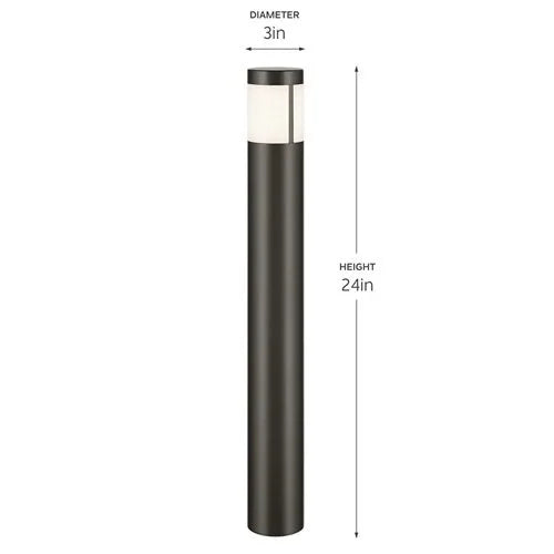 Kichler 16265AZT Round Tall Bollard Light w/ Integrated LED - Bronze