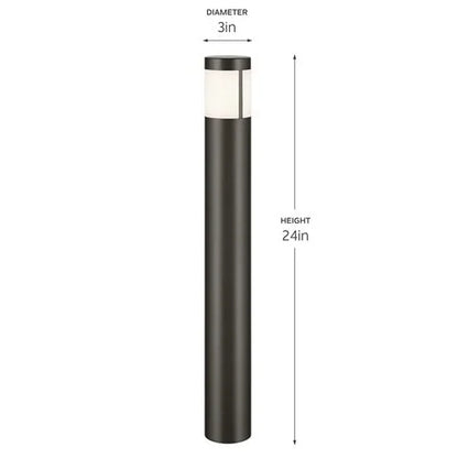 Kichler 16265AZT Round Tall Bollard Light w/ Integrated LED - Bronze