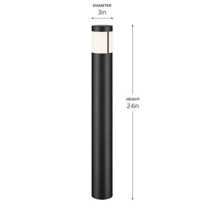 Kichler 16265BKT Round Tall Bollard Light w/ Integrated LED - Black
