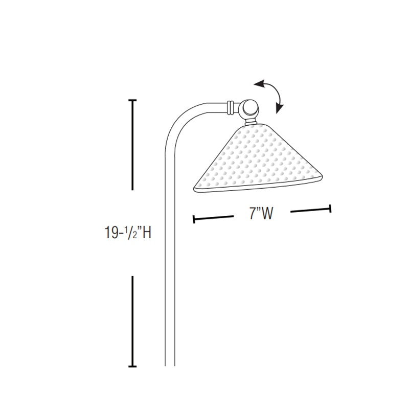 Lightcraft AP-128B-7 Luna Martellato 7 Hammered Side Stem Path Light w/ LED - Bronze
