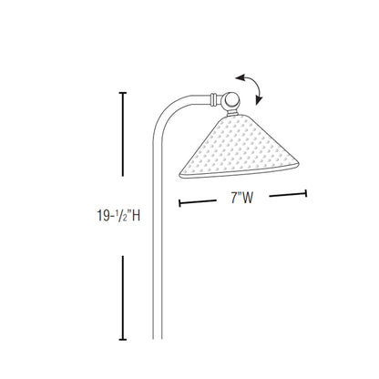 Lightcraft AP-128B-7 Luna Martellato 7 Hammered Side Stem Path Light w/ LED - Bronze