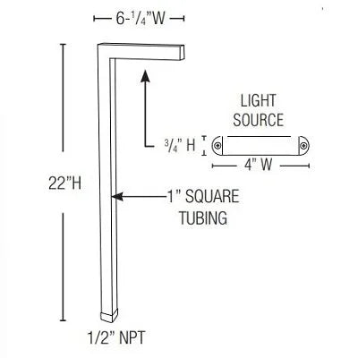 Lightcraft AP-300B-BK L Path Light w/ 2.5 Watt 2700K LED - Black
