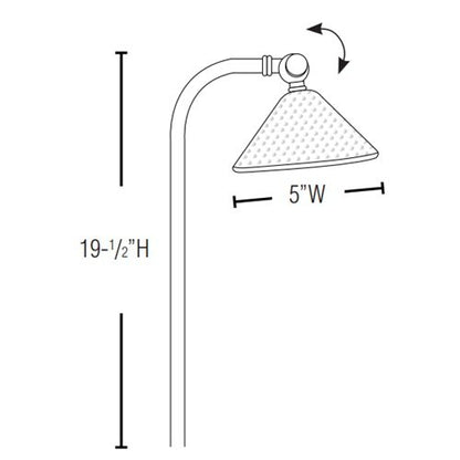 Lightcraft AP-128B-5 Luna Martellato 5 Hammered Side Stem Path Light w/ LED - Bronze