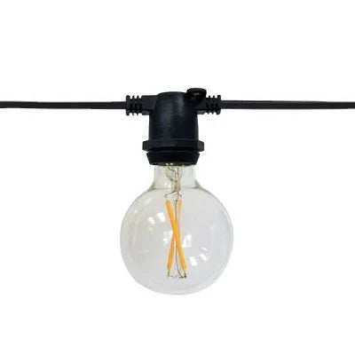 Lightcraft BK-E17-BK-V Intermediate Bistro String Lights w/ Bulbs - Custom Length