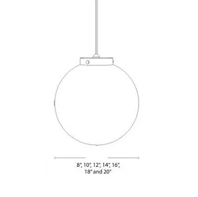 Lightcraft GL-H-Globe-8-3K Hanging Geo Globe Light w/ LED - 8 Inch