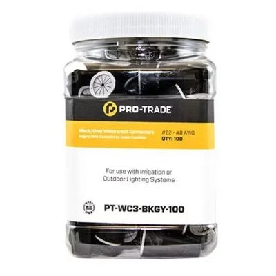 Pro Trade PT-WC3-BKGY-100 Black/Grey Wire Connectors - 100 Pieces