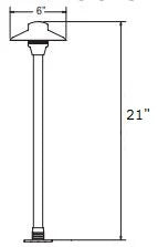 Unique Centaurus 6 C6-12-L27-WB LED Path Light w/ 2w T3 LED 27K - Brass