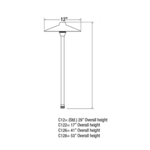 Unique Centaurus 12 C12-12-L27 LED Path Light w/ 2w T3 LED 27K - Brass