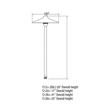 Unique Centaurus 12 C12-12-L27 LED Path Light w/ 2w T3 LED 27K - Brass