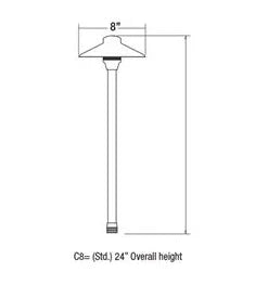 Unique Centaurus 8 C8-12-L27 LED Path Light w/ 2w T3 LED 27K - Brass