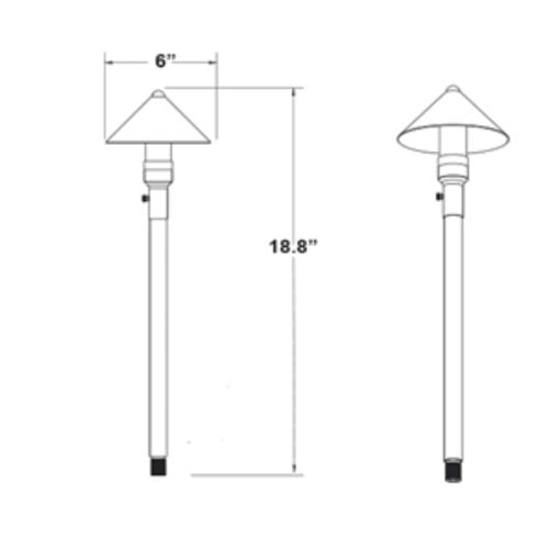 Unique Chancellor CHAN-12-l27-WB Path Light w/ 2w T3 LED 27K - Brass