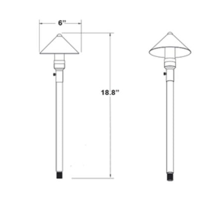 Unique Chancellor CHAN-12-l27-WB Path Light w/ 2w T3 LED 27K - Brass