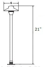 Unique Lancer 6 L6-12-L27-WB LED Path Light w/ 2W LED 2700K - Brass