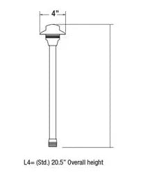 Unique Lancer 4 L4-12-L27-WB LED Path Light w/ 2W LED 2700K - Brass