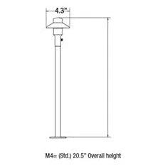 Unique Mercury 4 M4-12-L27 LED Path Light w/ 2W T3 LED 27K - Brass
