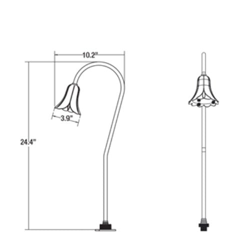Unique Neptune NEPT-12-l27-WB Path Light w/ 2w T3 LED 27K - Brass