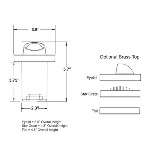 Unique Nova Star Grate NOVASG-12-L427 In Ground Light w/ 4w MR16 LED - Brass