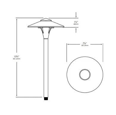 Vista PR-4704-B-150-W-G4 Path Light w/ 1.5 Watt 3000K LED - Black
