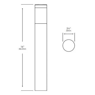 Vista BR-2500-B-4.5-W-36 Bollard Light w/ 4.5 Watt 2950K LED - Black