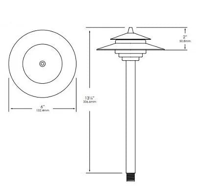 Vista PR-2125-BSO-150-W-G4 Path Light w/ 1.5 Watt 2950K LED - Brass