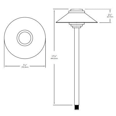 Vista PR-2129-CSN-150-W-G4 Path Light w/ 1.5 Watt 3000K LED - Copper