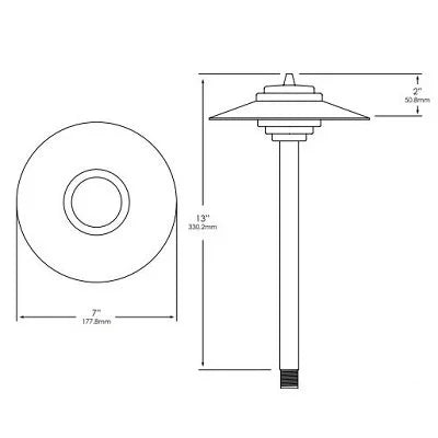 Vista PR-2130-CSN-150-W-G4 Path Light w/ 1.5 Watt 3000K LED - Copper
