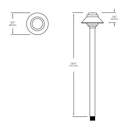 Vista PR-2165-CSN-150-W-G4 Path Light w/ 1.5 Watt 3000K LED - Copper